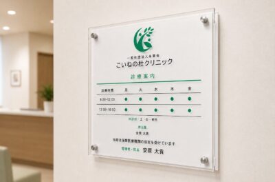 クリニック向けアクリル看板（2重マグネットタイプ）を製作しました